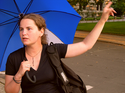 Marlen speaking about the history of the law courts