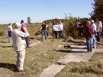 a section of the uncovered kitchen floor