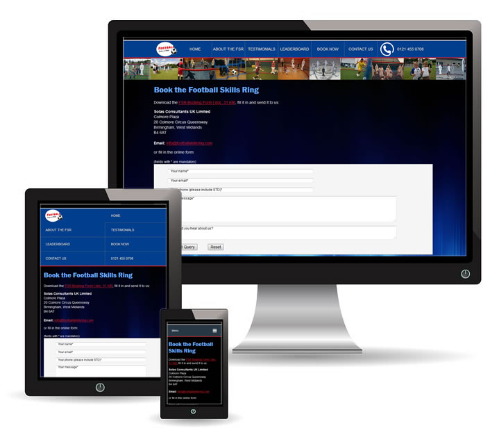 Football Skills Ring booking page