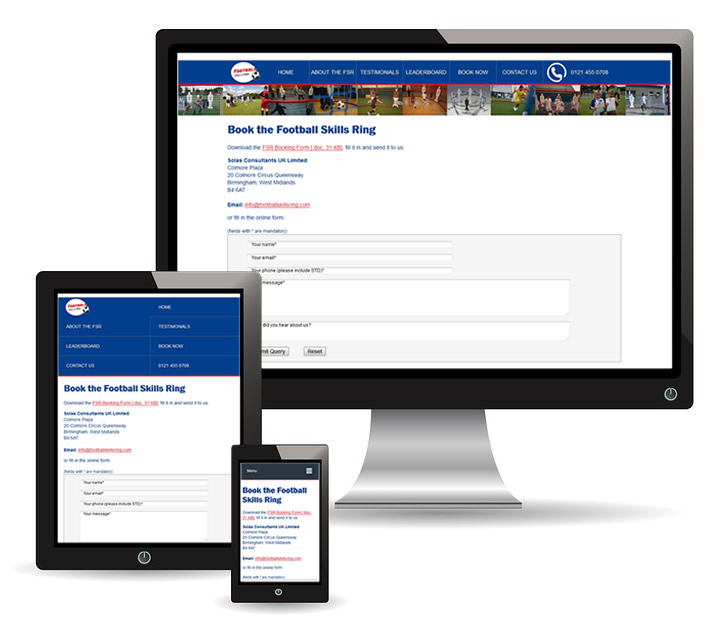 Football Skills Ring booking page